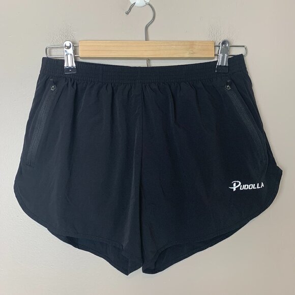 Pudolla Black Running Quick Dry Shorts with Inner Briefs Size Small - Picture 1 of 6